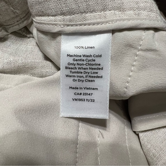 Talbots Bristol Crop Linen Pant size 8 - Picture 5 of 7